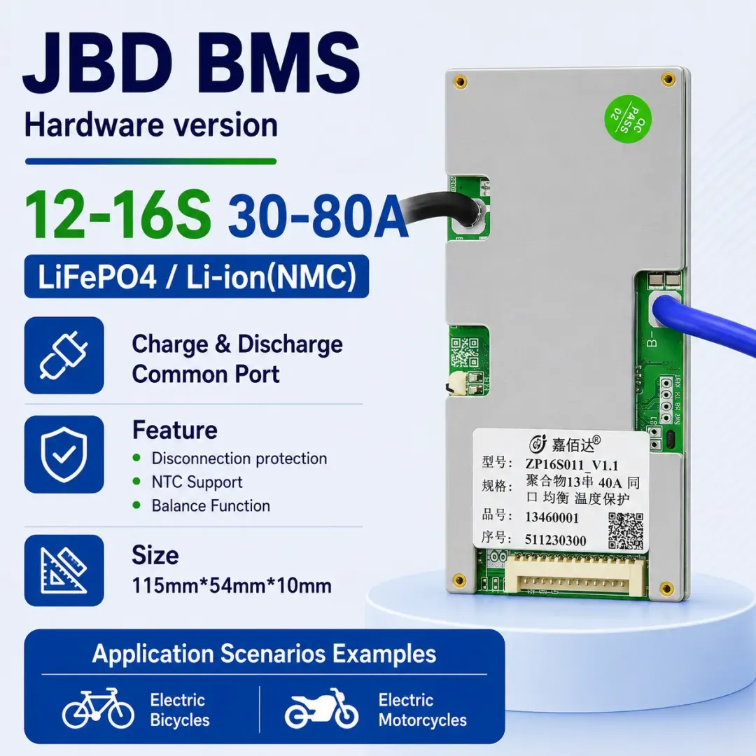 JBD 16S 80A NMC Hardware BMS